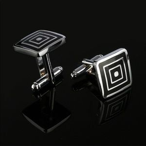 Silver/Black Design Cufflinks
